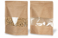 Samostojeće vrećice s prozorom - smeđa, 250 x 340 x 120 mm, 3000 ml | PIT Packaging.hr | Kuverte