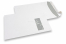 Kuverte s prozorčićem, bijele, 220 x 312 mm (EA4), prozorčić zdesna 40 x 110 mm, položaj prozora 20 mm sa desno i 50 mm gornja strana, 120-gramske, zatvaranje ljepljivom trakom, težina svake pribl. 18 g | PIT Packaging.hr | Kuverte