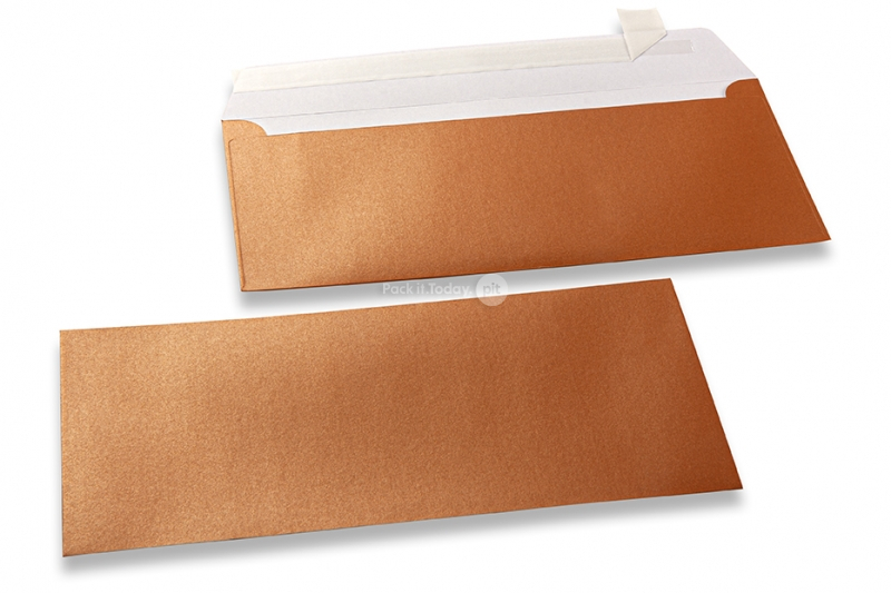 Sedefaste kuverte u bakrenocrvenoj boji - 110 x 220 mm