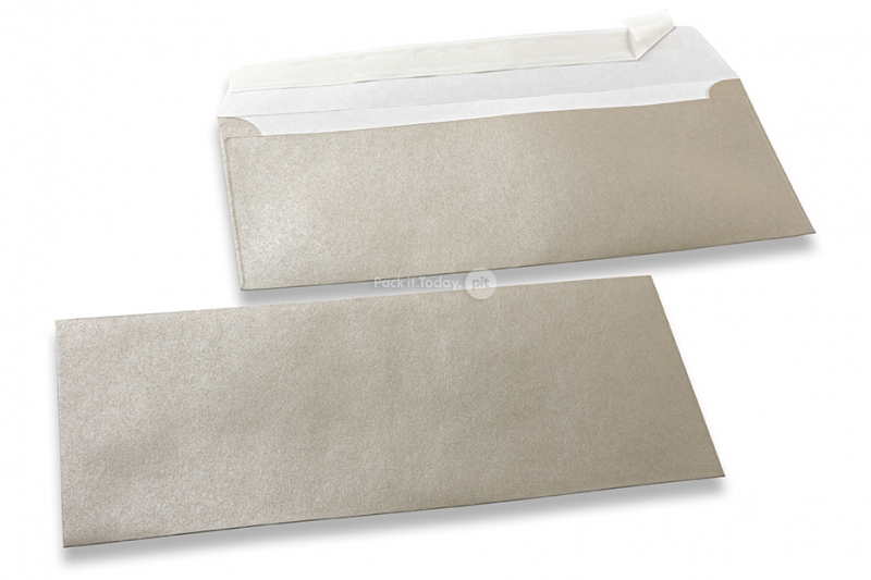 Sedefaste kuverte u srebrnoj boji - 110 x 220 mm