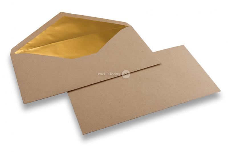 Kuverte od kraft papira s podstavom - 110 x 220 mm (EA 5/6) Zlatne