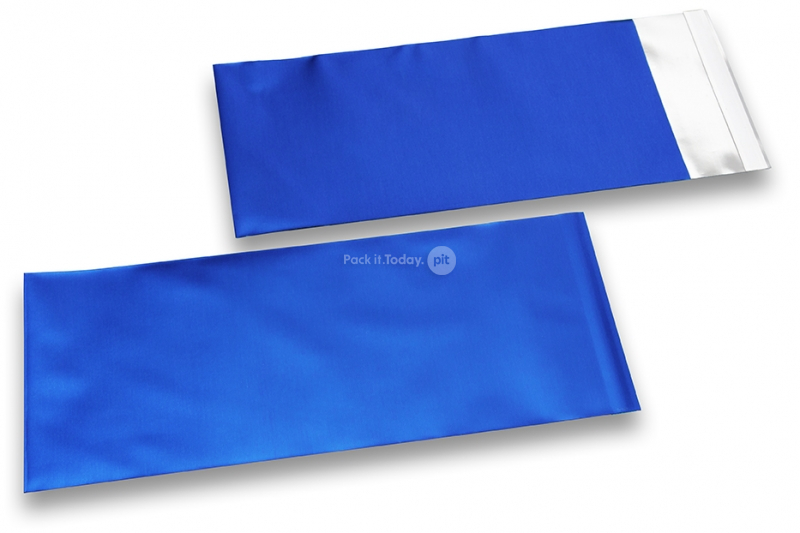 Mat metalik folijske kuverte u plavoj boji - 110 x 220 mm