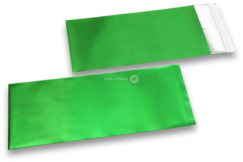Mat metalik folijske kuverte u zelenoj boji - 110 x 220 mm