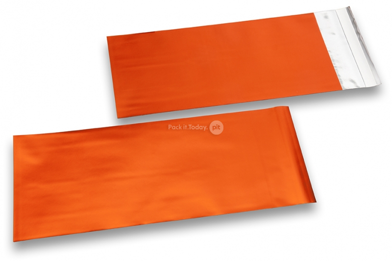 Mat metalik folijske kuverte u narančastoj boji - 110 x 220 mm