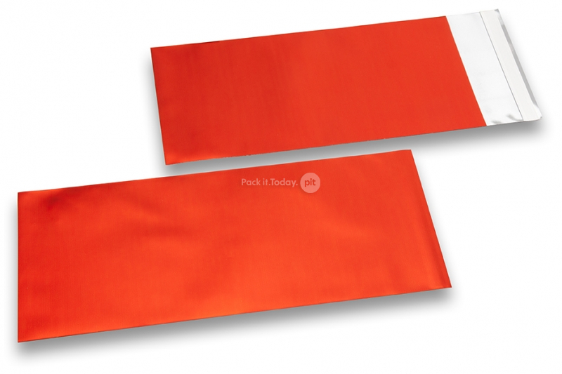 Mat metalik folijske kuverte u  crvenoj boji - 110 x 220 mm