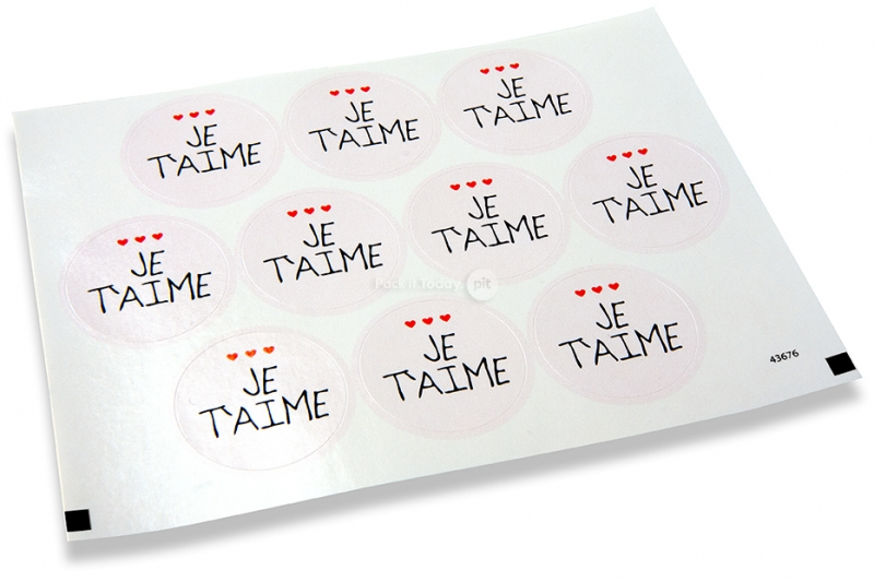 Naljepnice za kuverte na temu ljubavi - Je t'aime
