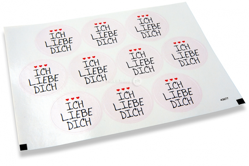 Naljepnice za kuverte na temu ljubavi - Ich liebe dich