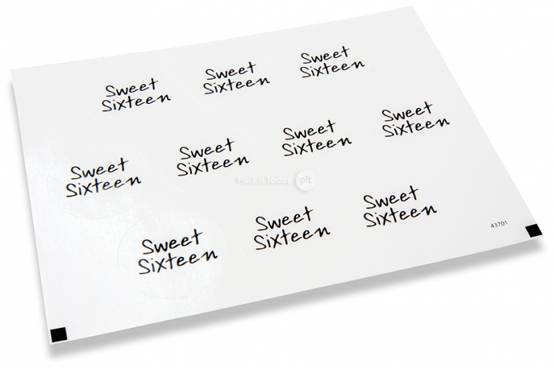 Naljepnice za kuverte na temu zabave - sweet sixteen