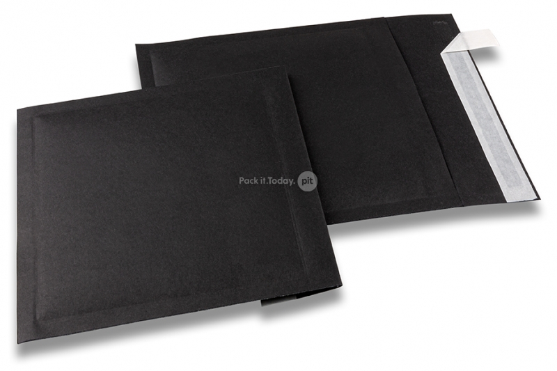 Crne papirnate kuverte sa zračnim jastučićima - 165 x 165 mm, 160 g