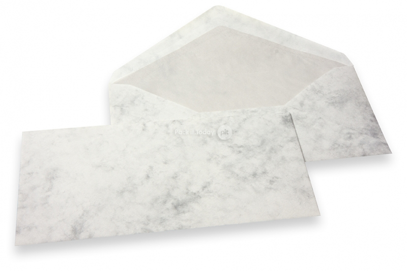 Kuverte s mramornim uzorkom - 110 x 220 mm, siva, obloženom unutrašnjom stranom siva