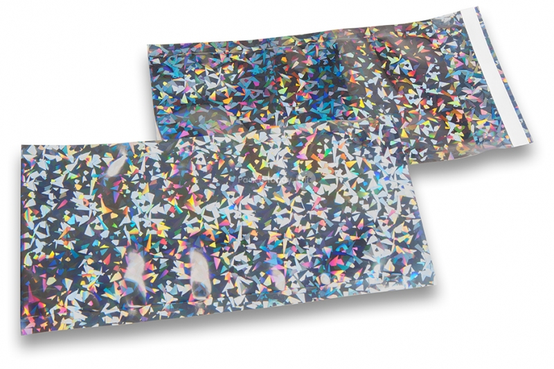 Holografske metalik folijske kuverte u srebrnoj boji - 114 x 229 mm