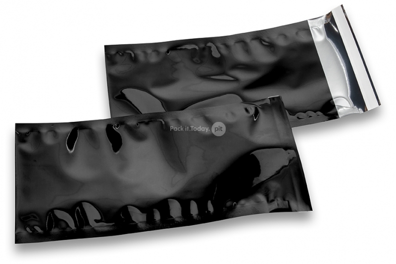 Metalik folijske kuverte u crnoj boji - 114 x 229 mm