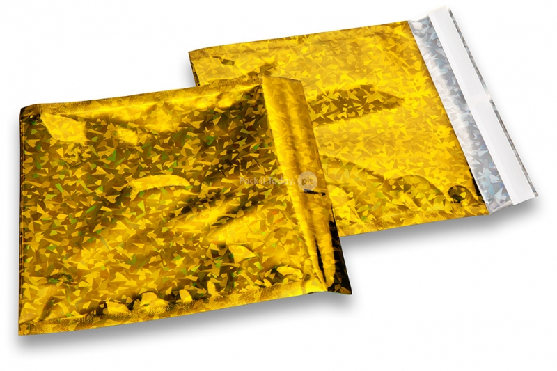 Holografske metalik folijske kuverte u zlatnoj boji - 165 x 165 mm
