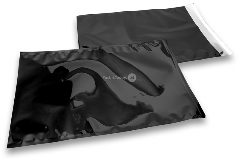 Metalik folijske kuverte u crnoj boji - 320 x 430 mm
