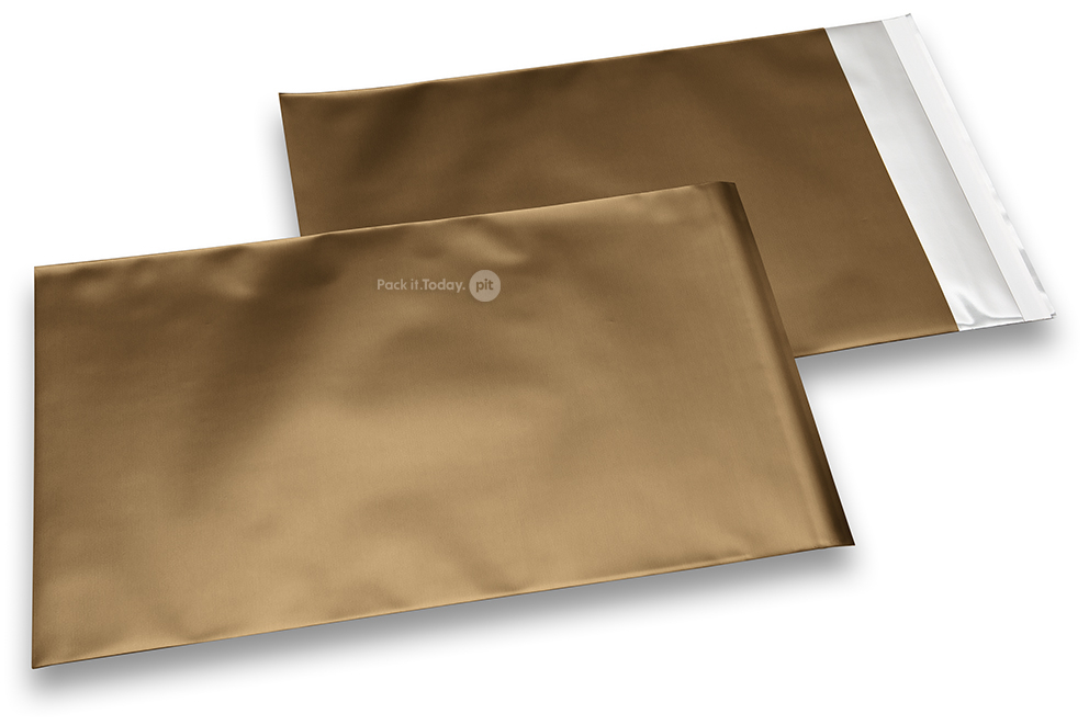 Mat metalik folijske kuverte u zlatnoj boji - 230 x 320 mm