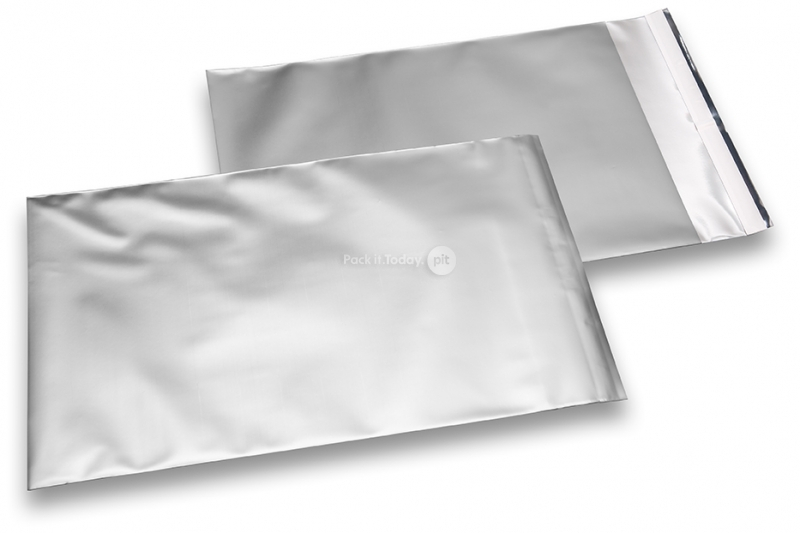 Mat metalik folijske kuverte u srebrnoj boji - 230 x 320 mm