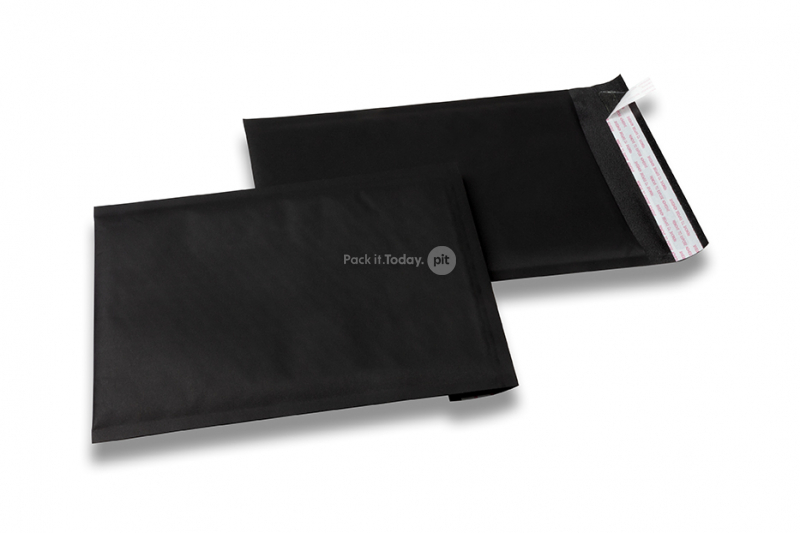 Crne papirnate kuverte sa zračnim jastučićima - 180 x 250 mm, 160 g