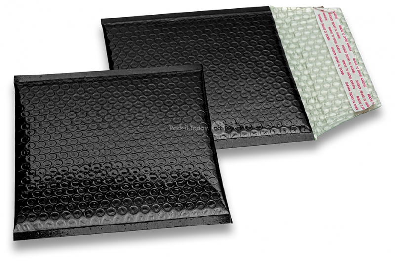 Metalik kuverte sa zračnim jastučićima-reciklirane - crna 165 x 165 mm