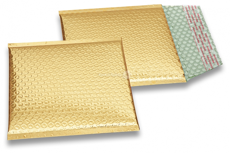 Metalik kuverte sa zračnim jastučićima-reciklirane - zlatna 165 x 165 mm