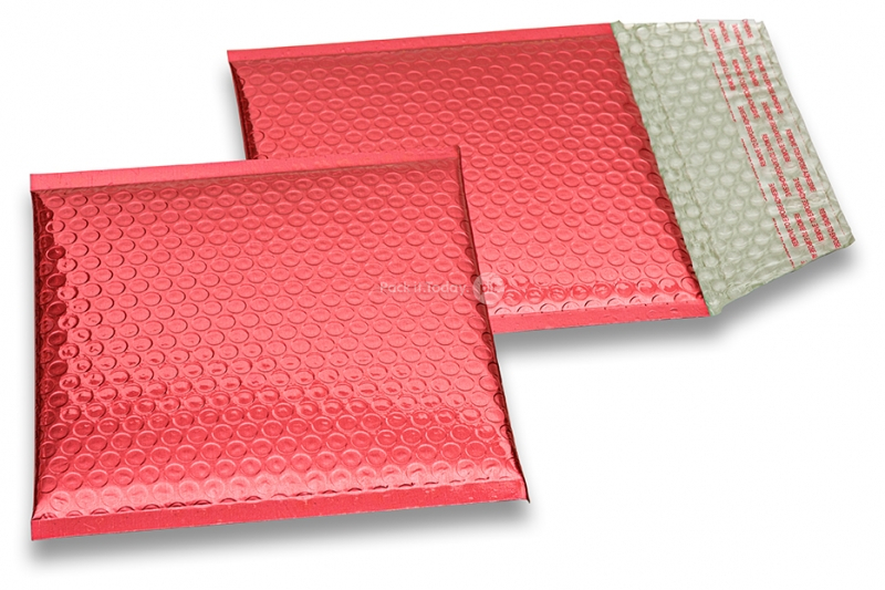Metalik kuverte sa zračnim jastučićima-reciklirane - crvena 165 x 165 mm