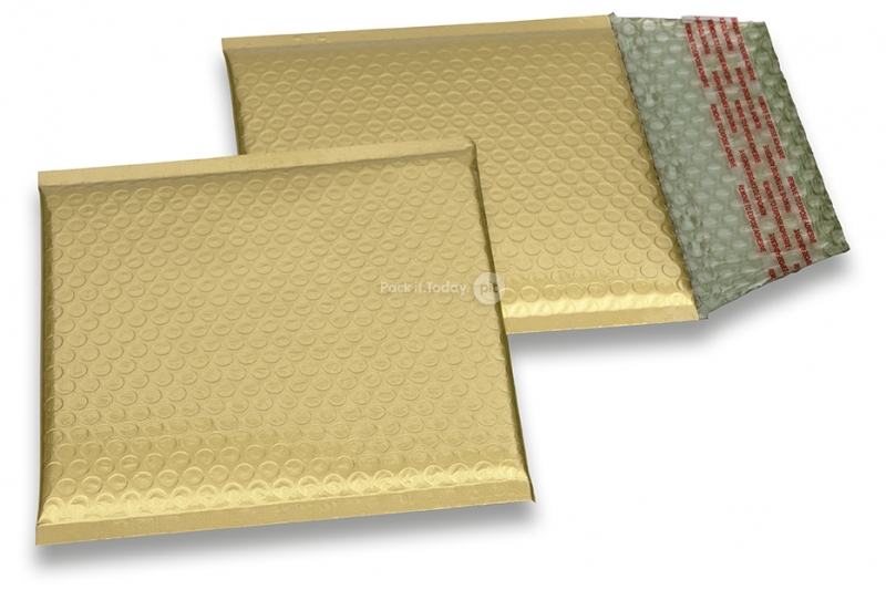 Mat metalik kuverte sa zračnim jastučićima-reciklirane - zlatna 165 x 165 mm