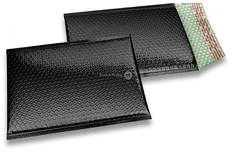 Metalik kuverte sa zračnim jastučićima-reciklirane - crna 180 x 250 mm
