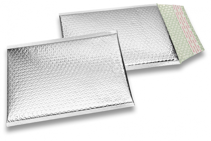 Metalik kuverte sa zračnim jastučićima-reciklirane - srebrna 180 x 250 mm