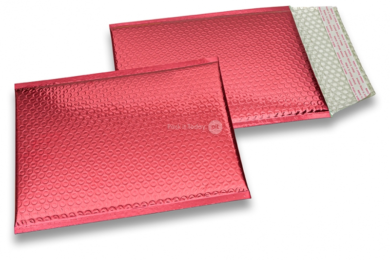 Metalik kuverte sa zračnim jastučićima-reciklirane - crvena 180 x 250 mm