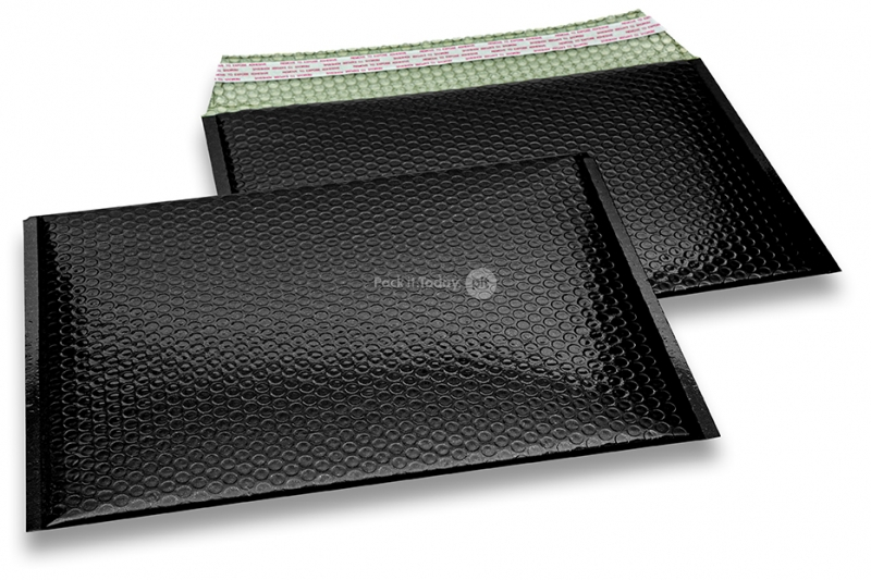 Metalik kuverte sa zračnim jastučićima-reciklirane - crna 235 x 325 mm