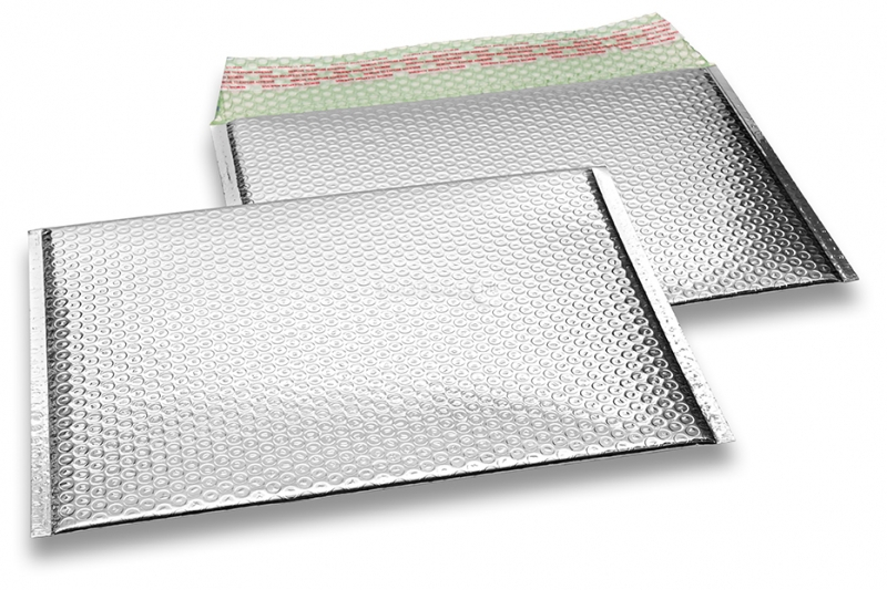 Metalik kuverte sa zračnim jastučićima-reciklirane - srebrna 235 x 325 mm