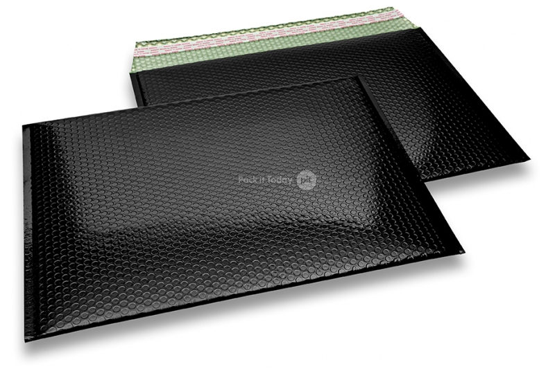 Metalik kuverte sa zračnim jastučićima-reciklirane - crna 320 x 425 mm