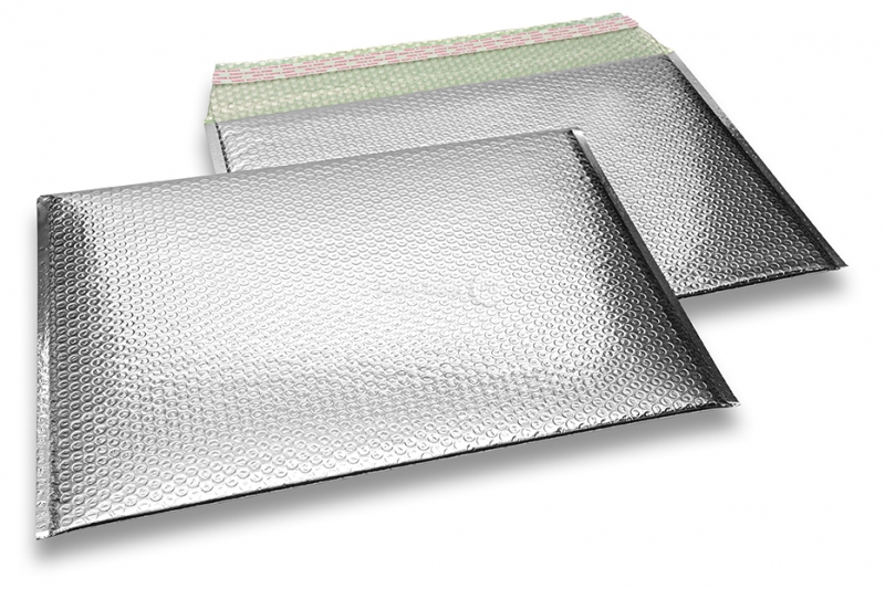 Metalik kuverte sa zračnim jastučićima-reciklirane - srebrna 320 x 425 mm