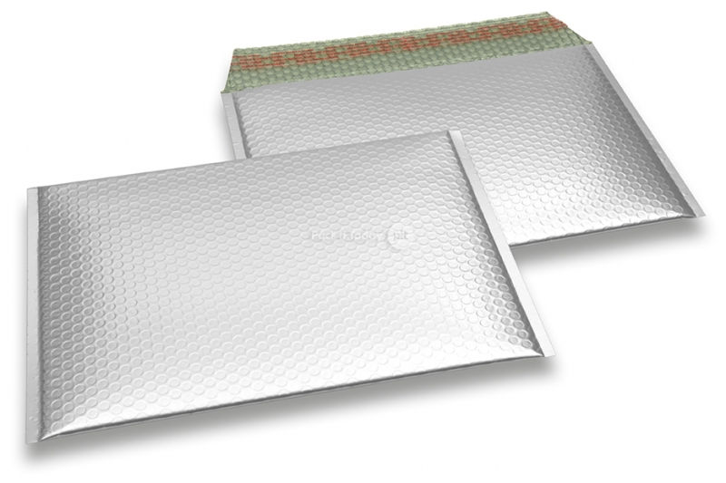 Mat metalik kuverte sa zračnim jastučićima-reciklirane - srebrna 235 x 325 mm