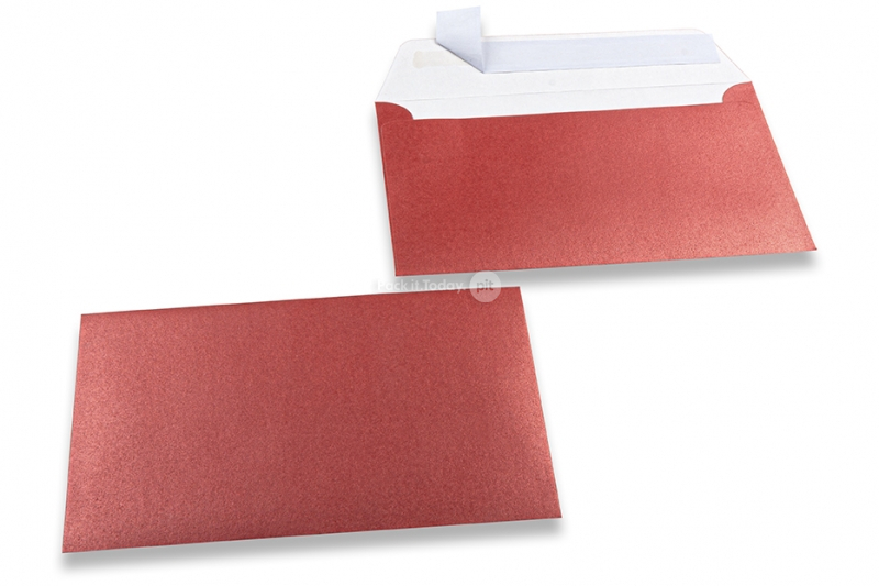 Sedefaste kuverte u crvenoj boji - 114 x 162 mm