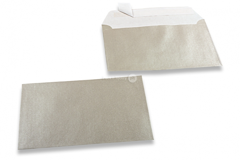 Sedefaste kuverte u srebrnoj boji - 114 x 162 mm
