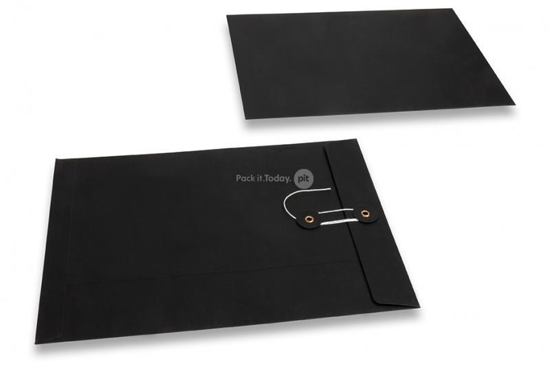 Kuverte sa končićem za zatvaranje - 229 x 324 mm, crna