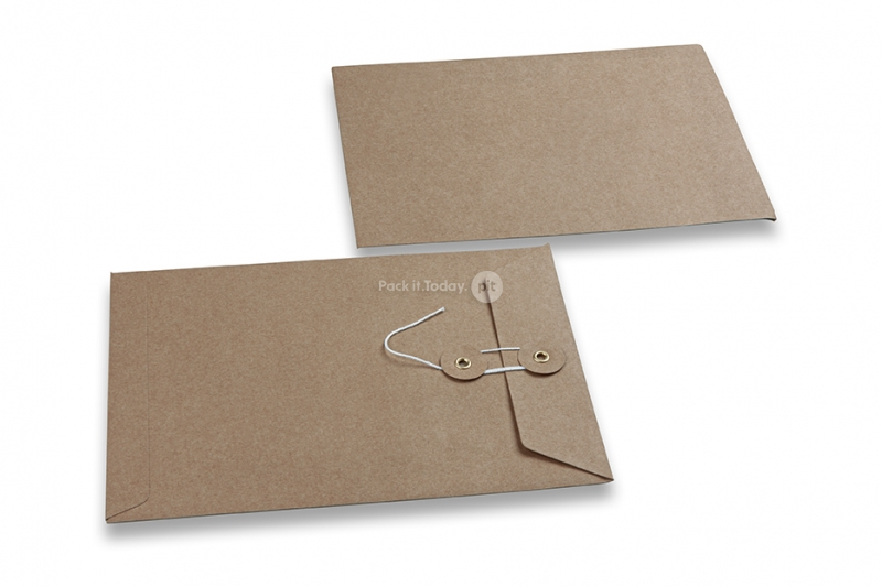 Kuverte sa končićem za zatvaranje - 162 x 229 mm, smeđa kraft
