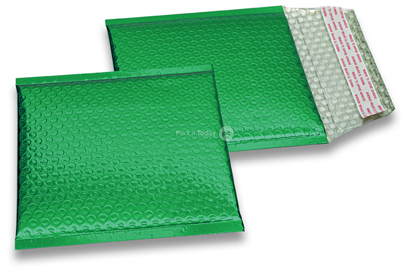 Metalik kuverte sa zračnim jastučićima-reciklirane - zelena 165 x 165 mm