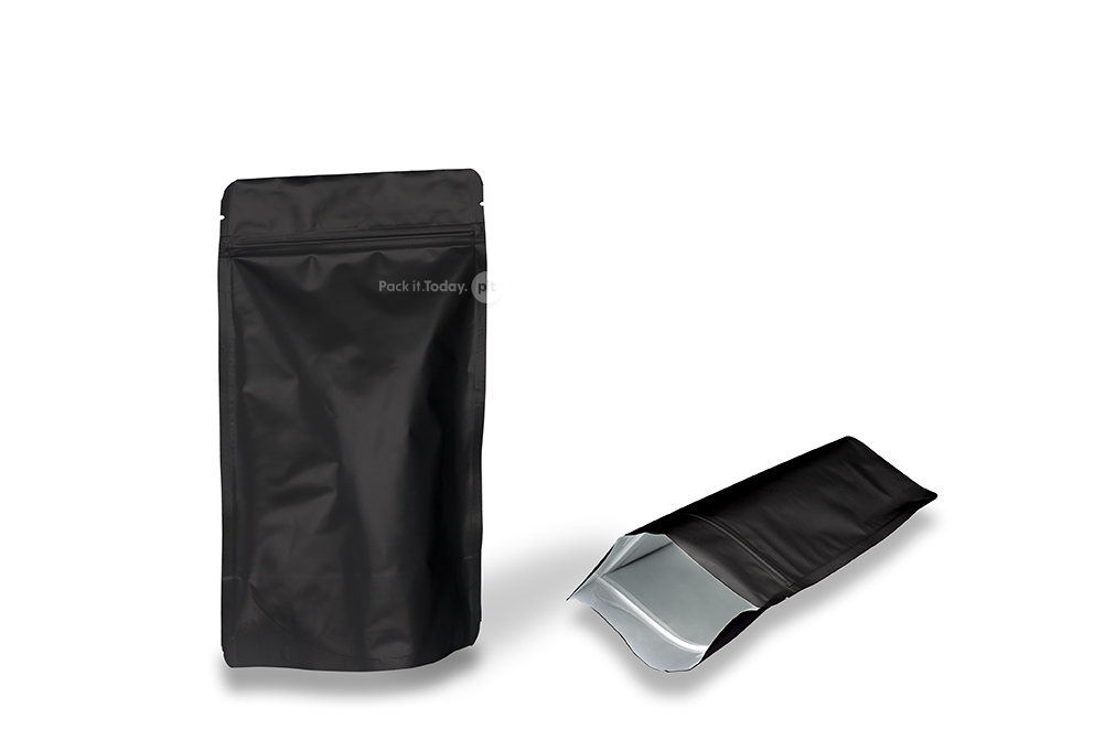 Mat crno samostojeće vrećice - 130 x 225 x 70 mm, 500 ml