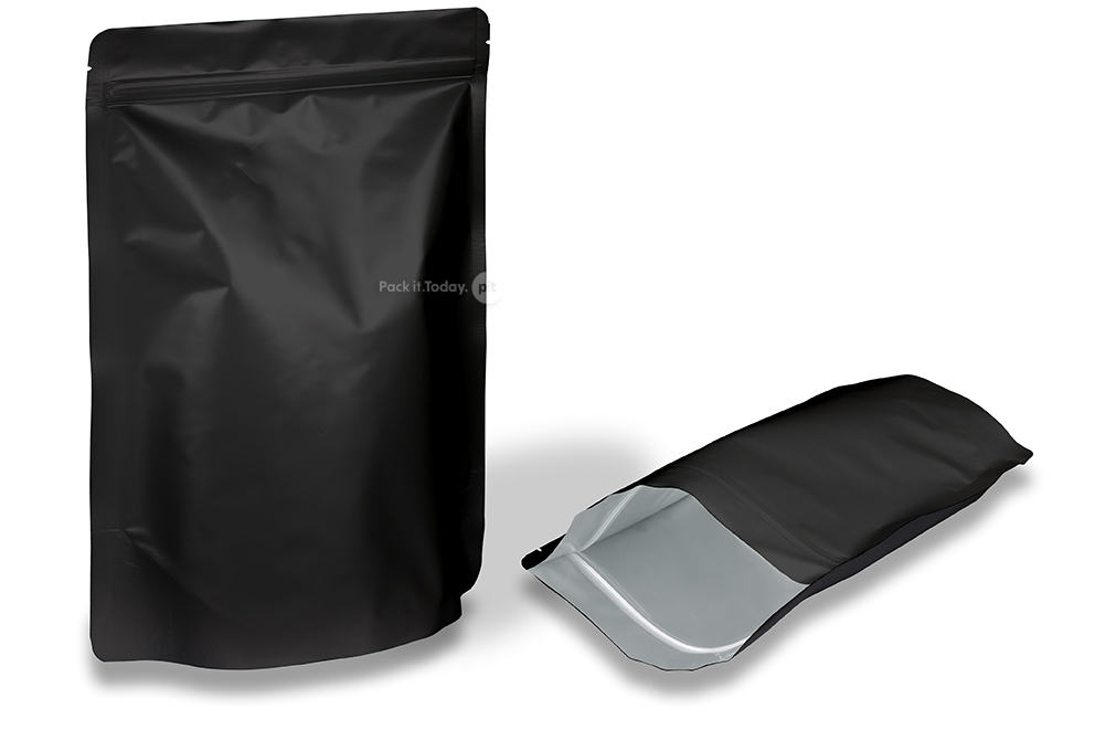 Mat crno samostojeće vrećice - 200 x 300 x 100 mm, 1800 ml