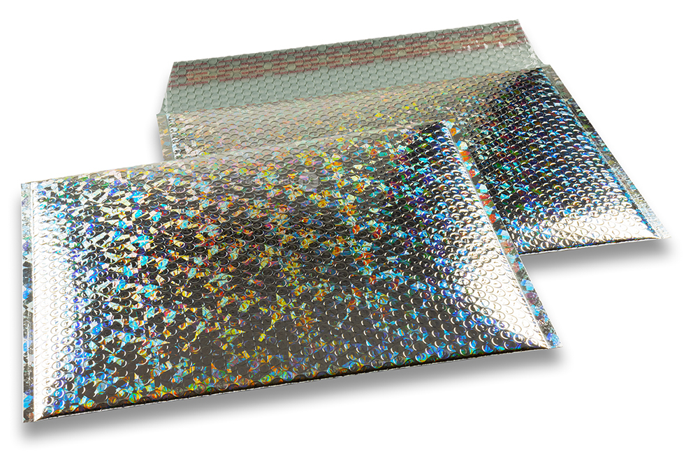 Metalik kuverte sa zračnim jastučićima-reciklirane - srebrna, hologram 235 x 325 mm