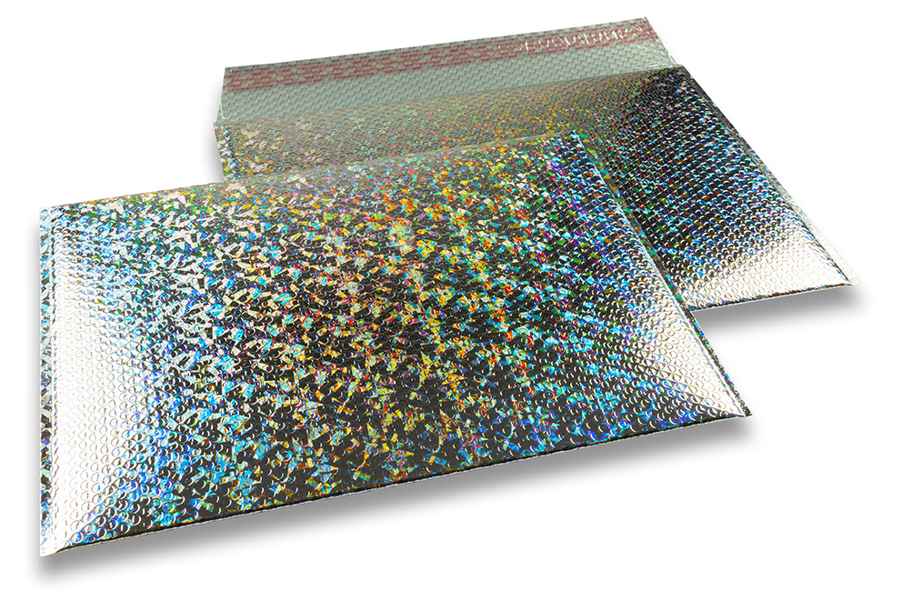 Metalik kuverte sa zračnim jastučićima-reciklirane - srebrna, hologram 320 x 425 mm