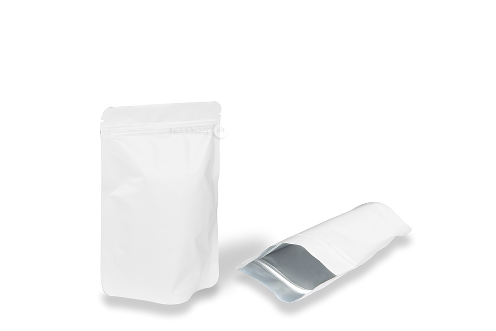 Samostojeće vrećice od bijeli krafta - 130 x 225 x 70 mm, 500 ml