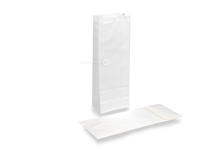 Papirne vrećice sa širokim dnom bijela - 105 x 65 x 298 mm bez prozora, 500 ml