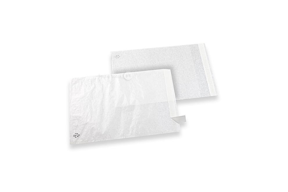 Bijele staklasto-prozirne vrećice s trakicom za zatvaranje - 160 x 200 mm