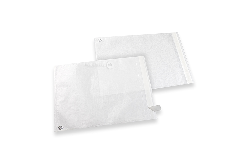 Bijele staklasto-prozirne vrećice s trakicom za zatvaranje - 200 x 230 mm