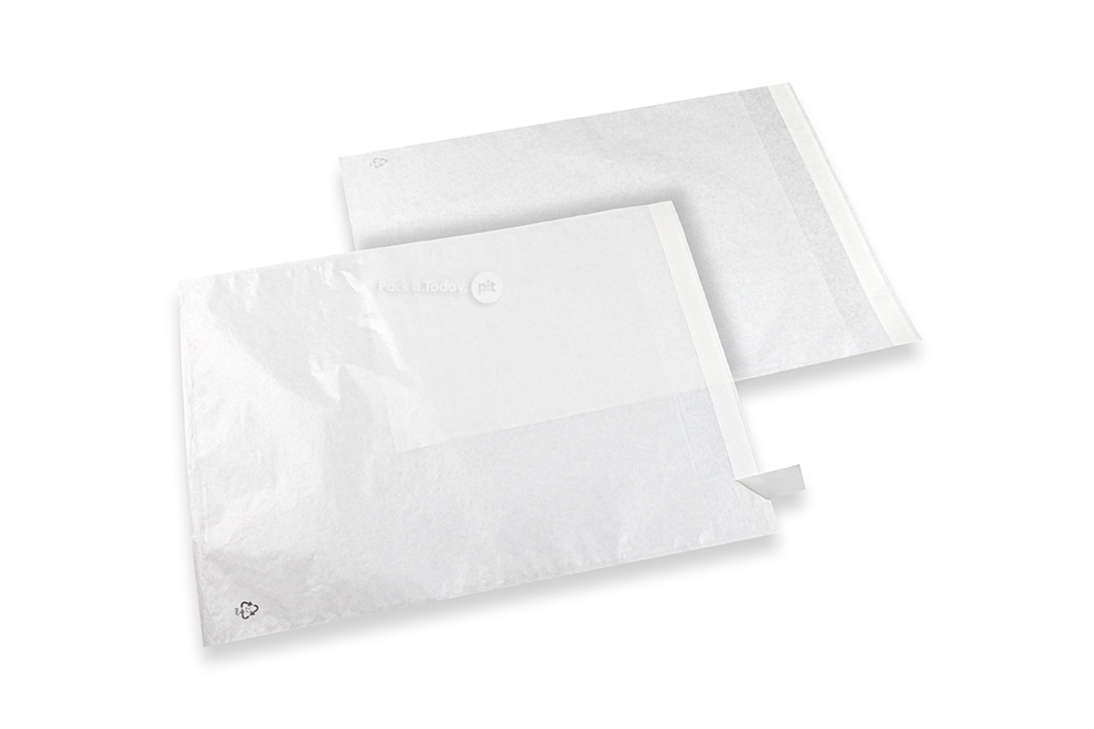Bijele staklasto-prozirne vrećice s trakicom za zatvaranje - 270 x 300 mm