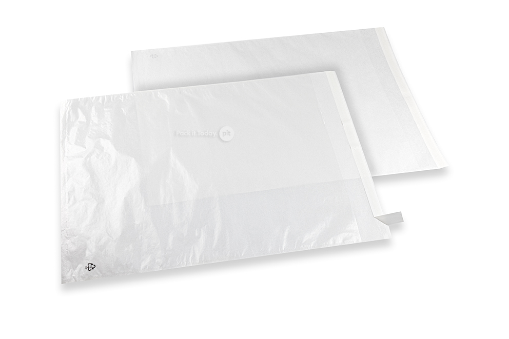 Bijele staklasto-prozirne vrećice s trakicom za zatvaranje - 320 x 400 mm