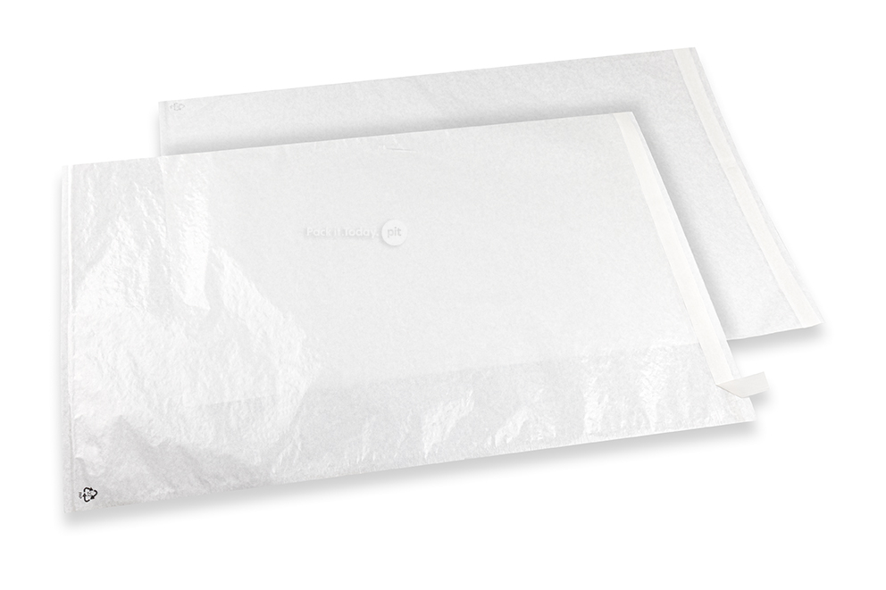 Bijele staklasto-prozirne vrećice s trakicom za zatvaranje - 340 x 500 mm