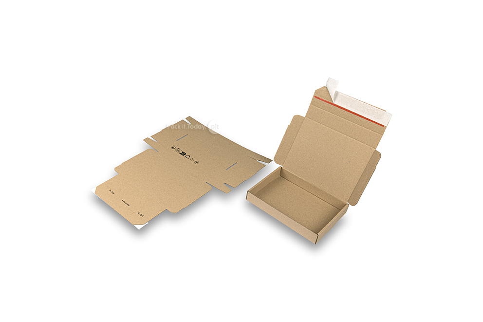 Preklopne kutije za slanje s ljepljivom trakom - 160 x 120 x 25 mm (A6), smeđa